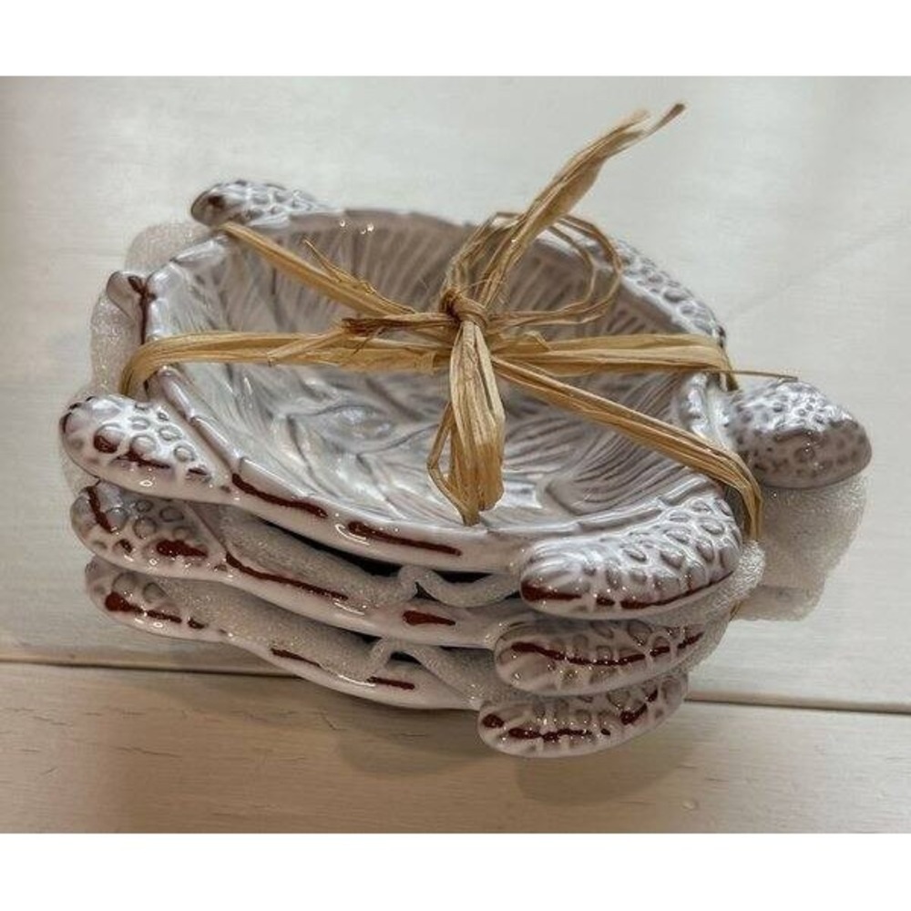 Mud Pie Turtle Shaped Dip Bowls Mini Set of 3 New 107384